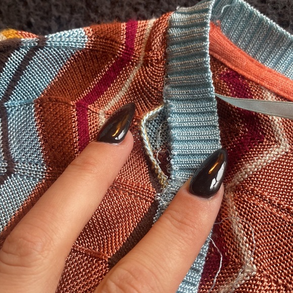 Missoni Target chevron colorful baby blue pastel cardigan S geometric print - Picture 7 of 8